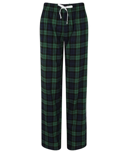 SF Womens tartan lounge pants SK083 - Navy Green Check - Customisable Loungewear Bottoms