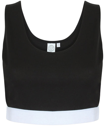 SF Womens fashion crop top SK236 - Black White - Customisable Vest