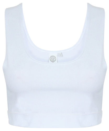SF Womens fashion crop top SK236 - White White - Customisable Vest