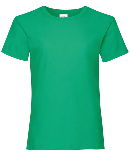 Fruit of the Loom Fruit Of The Loom Girls Valueweight T Short Sleeve005 - Kelly Green - Customisable T-Shirts