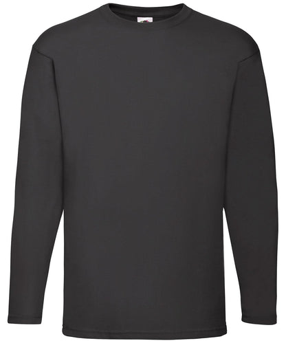 Fruit of the Loom Fruit Of The Loom Valueweight Long Sleeve T SS032 - Black - Customisable T-Shirts