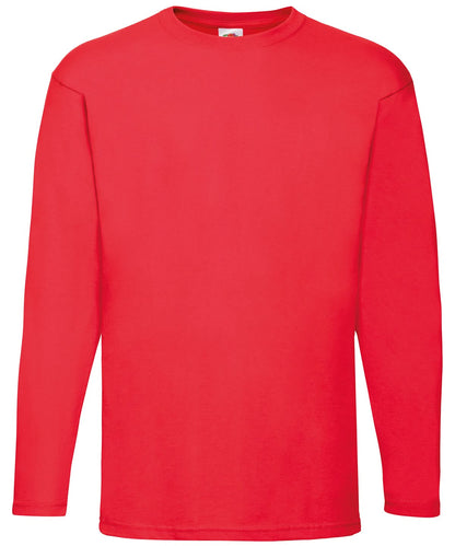 Fruit of the Loom Fruit Of The Loom Valueweight Long Sleeve T SS032 - Red - Customisable T-Shirts