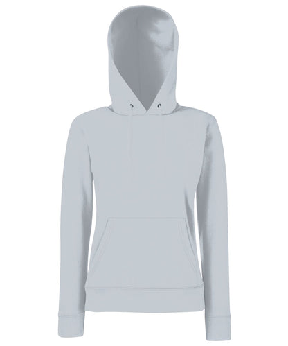 Fruit of the Loom Fruit Of The Loom WomenS Classic 8020 Hooded Sweatshirt SS038 - Heather Grey - Customisable Sweatshirts