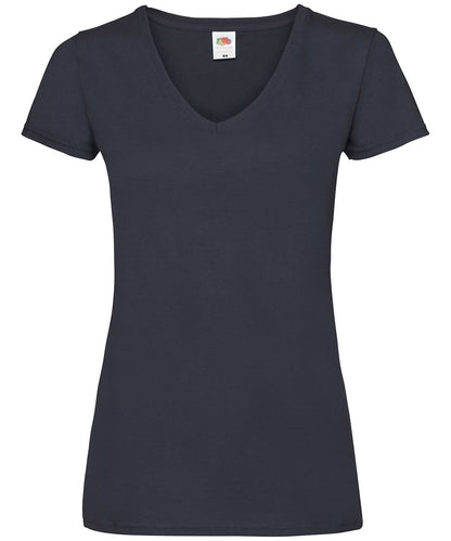 Fruit of the Loom Fruit Of The Loom WomenS Valueweight V Neck T SS047 - Deep Navy - Customisable T-Shirts