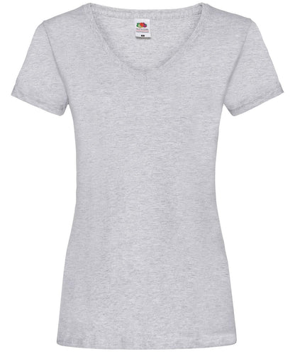 Fruit of the Loom Fruit Of The Loom WomenS Valueweight V Neck T SS047 - Heather Grey - Customisable T-Shirts