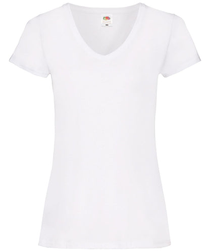 Fruit of the Loom Fruit Of The Loom WomenS Valueweight V Neck T SS047 - White - Customisable T-Shirts