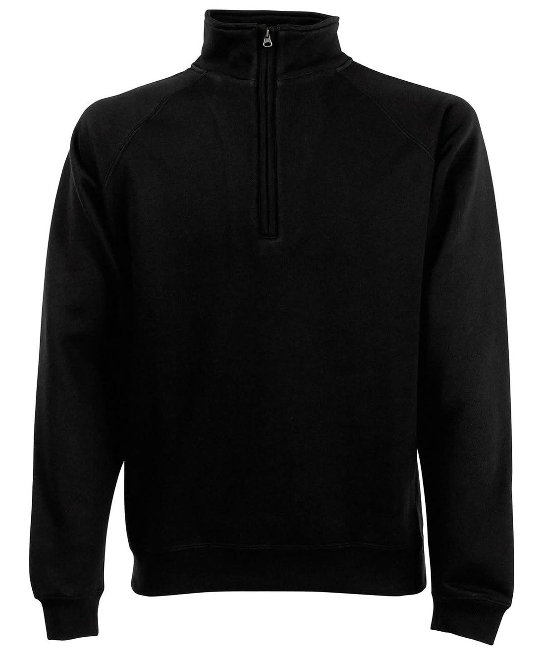 Fruit of the Loom Classic 8020 Zip Neck Sweatshirt SS230 - Black - Customisable Sweatshirts