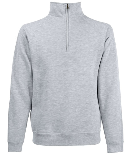 Fruit of the Loom Classic 8020 Zip Neck Sweatshirt SS230 - Heather Grey - Customisable Sweatshirts