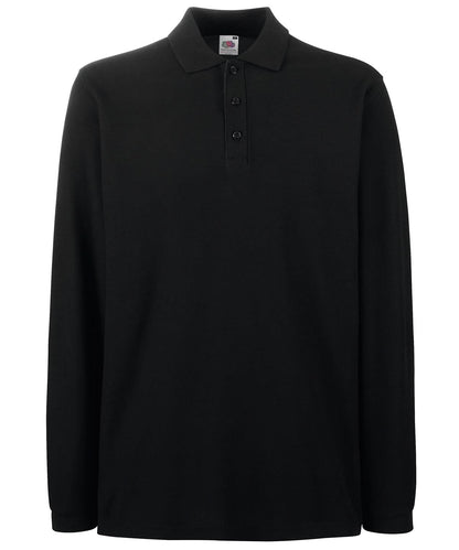 Fruit of the Loom Fruit Of The Loom Premium Long Sleeve Polo SS258 - Black - Customisable Polos