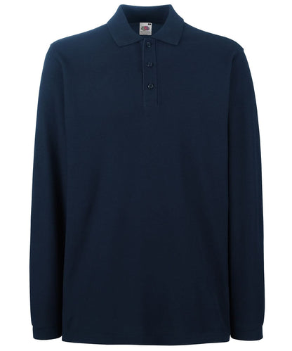 Fruit of the Loom Fruit Of The Loom Premium Long Sleeve Polo SS258 - Deep Navy - Customisable Polos