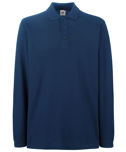 Fruit of the Loom Fruit Of The Loom Premium Long Sleeve Polo SS258 - Navy - Customisable Polos