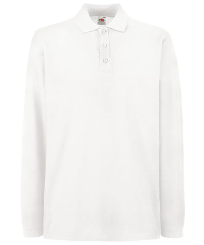 Fruit of the Loom Fruit Of The Loom Premium Long Sleeve Polo SS258 - White - Customisable Polos