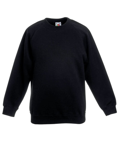 Fruit of the Loom Fruit Of The Loom Kids Classic Raglan Sweatshirt SS271 - Black - Customisable Sweatshirts