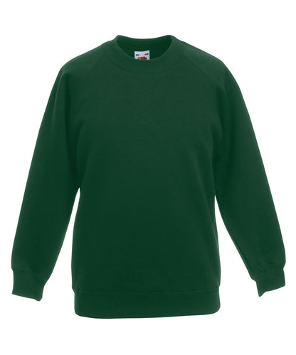 Fruit of the Loom Fruit Of The Loom Kids Classic Raglan Sweatshirt SS271 - Bottle Green - Customisable Sweatshirts