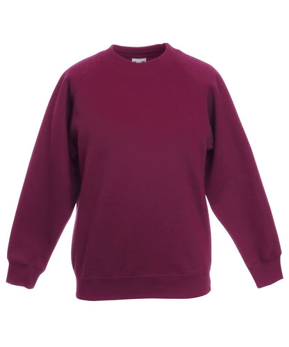 Fruit of the Loom Fruit Of The Loom Kids Classic Raglan Sweatshirt SS271 - Burgundy - Customisable Sweatshirts