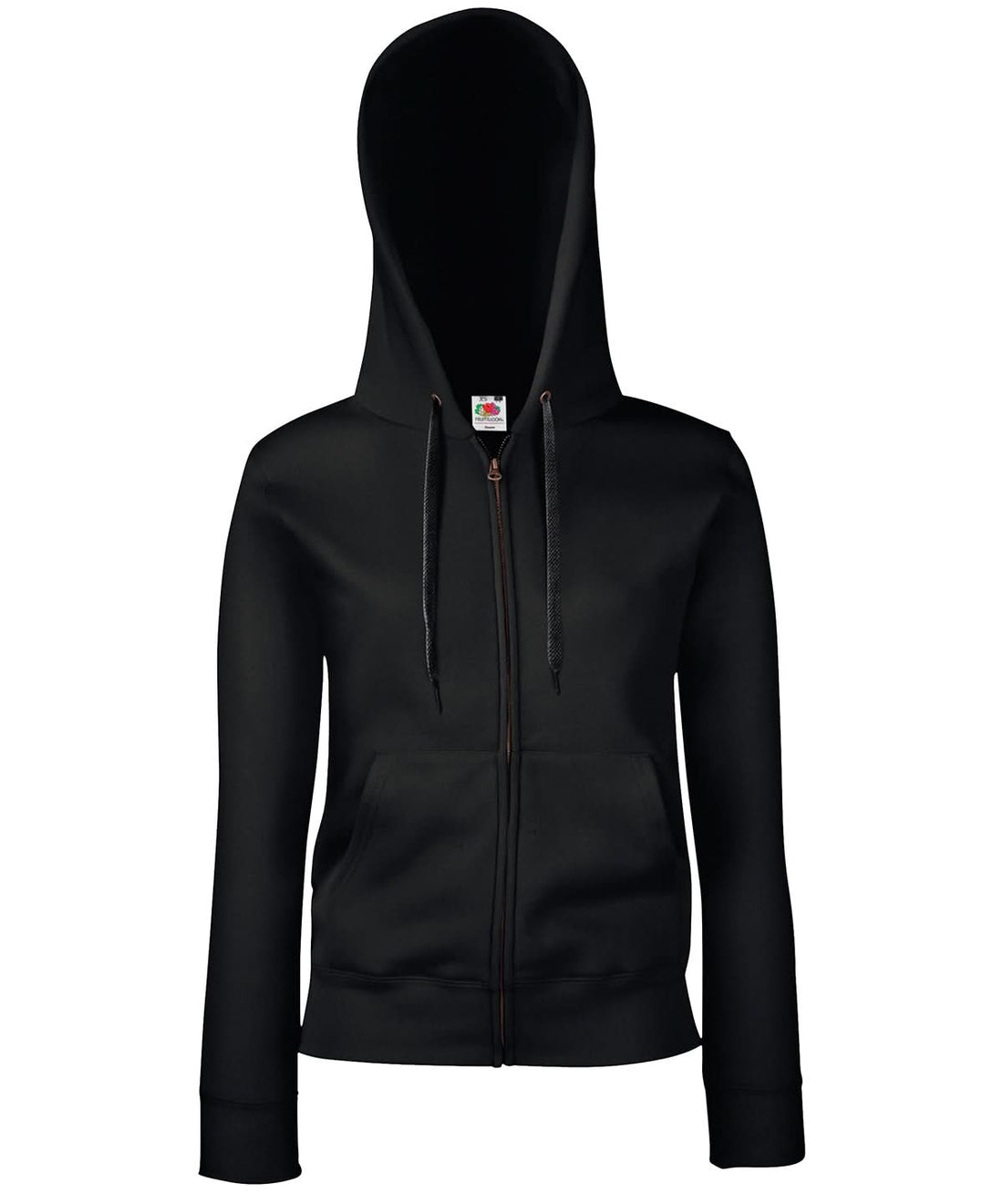 Fruit of the Loom Fruit Of The Loom WomenS Premium 7030 Hooded Sweatshirt Jacket SS312 - Black - Customisable Jackets