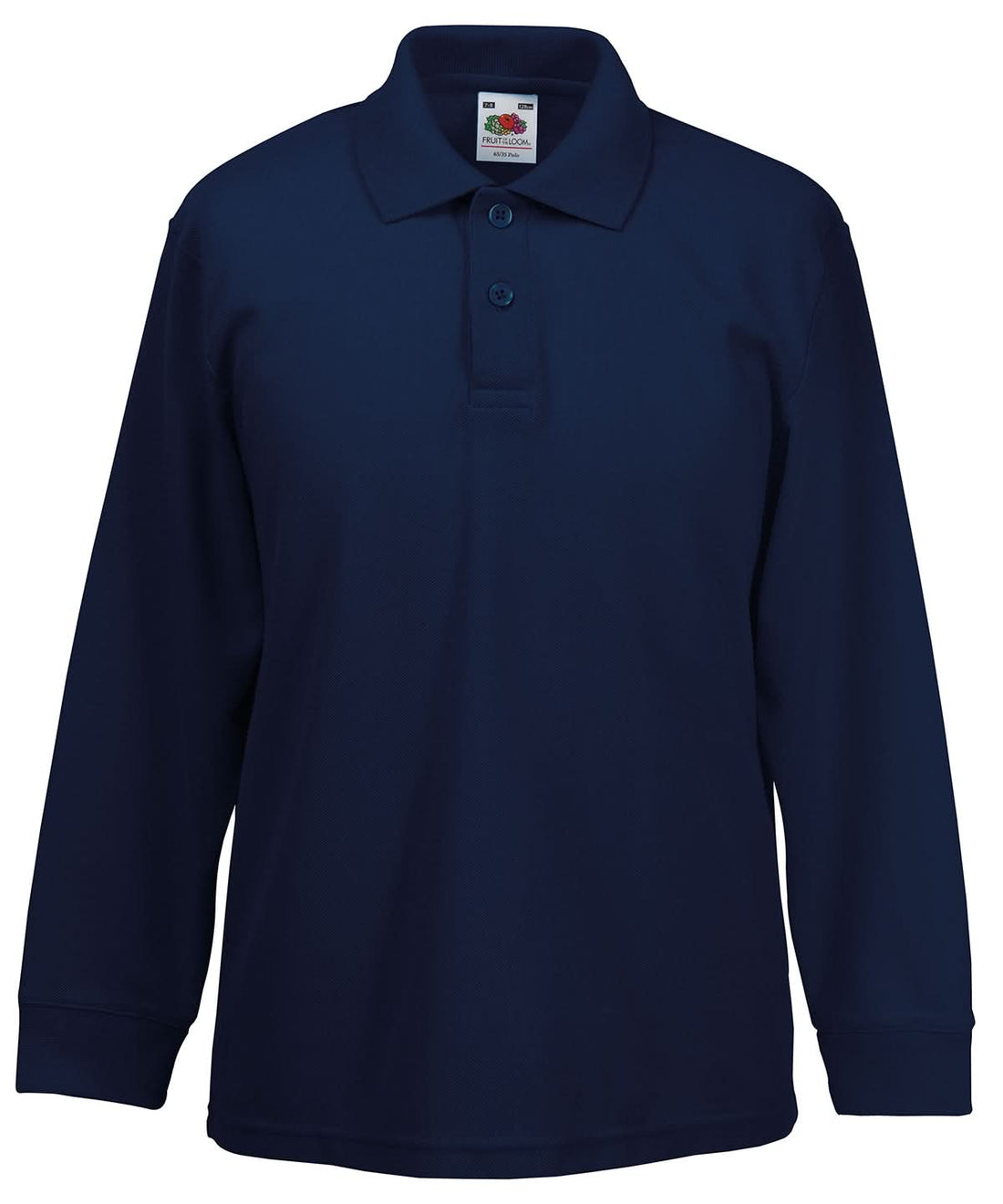 Fruit of the Loom Fruit Of The Loom Kids Long Sleeve 6535 Polo SS320 - Deep Navy - Customisable Polos