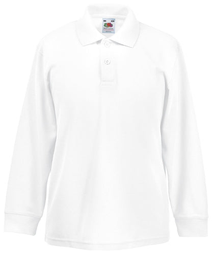 Fruit of the Loom Fruit Of The Loom Kids Long Sleeve 6535 Polo SS320 - White - Customisable Polos