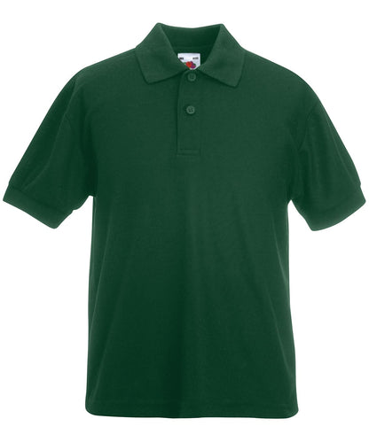 Fruit of the Loom Fruit Of The Loom Kids 6535 Piqu Polo SS417 - Bottle Green - Customisable Polos