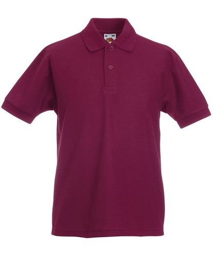 Fruit of the Loom Fruit Of The Loom Kids 6535 Piqu Polo SS417 - Burgundy - Customisable Polos
