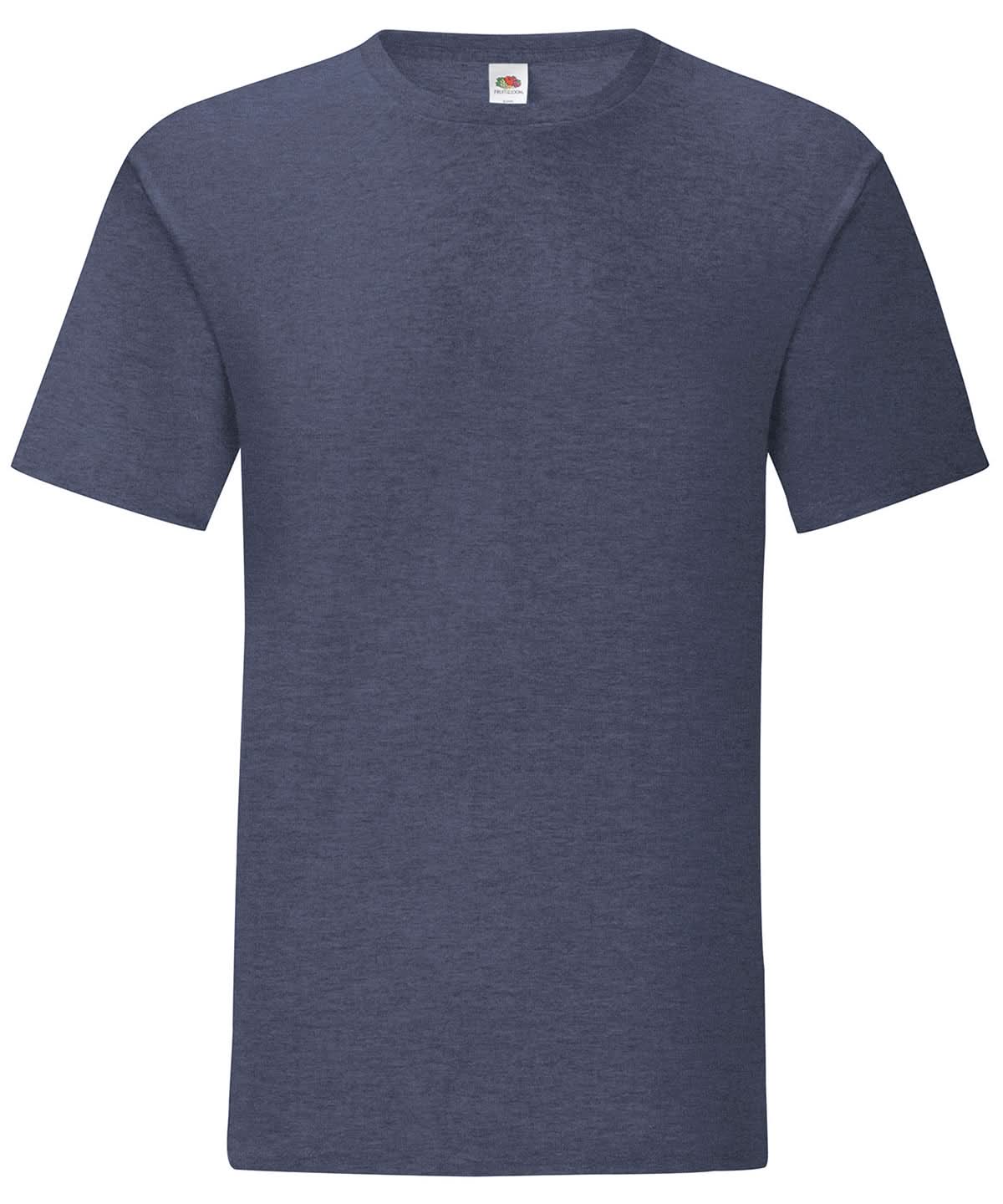 Fruit of the Loom Heather Navy Iconic 150 T SS430 - Heather Navy - Customisable T-Shirts