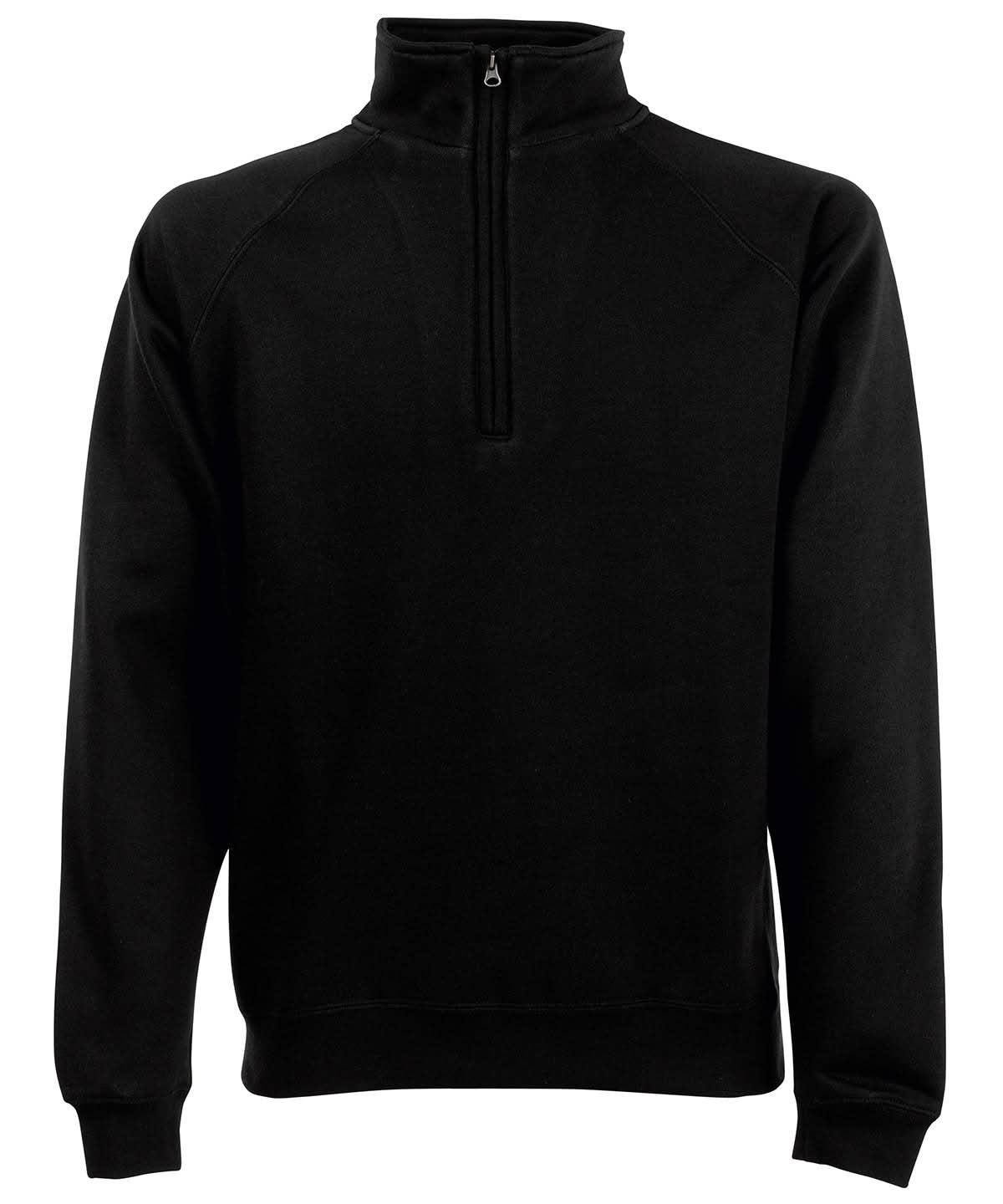 Fruit of the Loom Fruit Of The Loom Premium 7030 Zip Neck Sweatshirt SS830 - Black - Customisable Sweatshirts