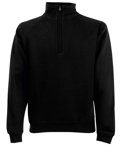 Fruit of the Loom Fruit Of The Loom Premium 7030 Zip Neck Sweatshirt SS830 - Black - Customisable Sweatshirts