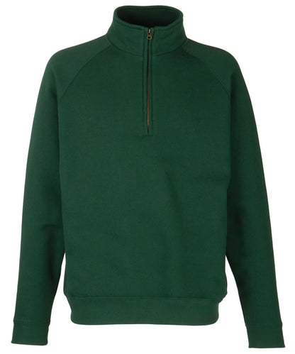 Fruit of the Loom Fruit Of The Loom Premium 7030 Zip Neck Sweatshirt SS830 - Bottle Green - Customisable Sweatshirts