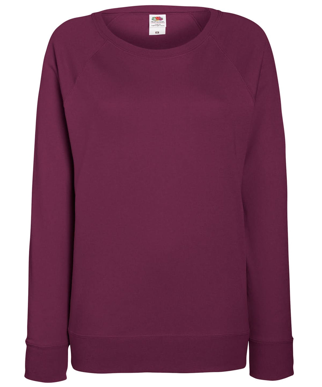 Fruit of the Loom Fruit Of The Loom WomenS Lightweight Raglan Sweatshirt SS960 - Burgundy - Customisable Sweatshirts