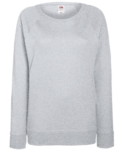 Fruit of the Loom Fruit Of The Loom WomenS Lightweight Raglan Sweatshirt SS960 - Heather Grey - Customisable Sweatshirts