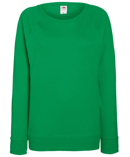Fruit of the Loom Fruit Of The Loom WomenS Lightweight Raglan Sweatshirt SS960 - Kelly Green - Customisable Sweatshirts