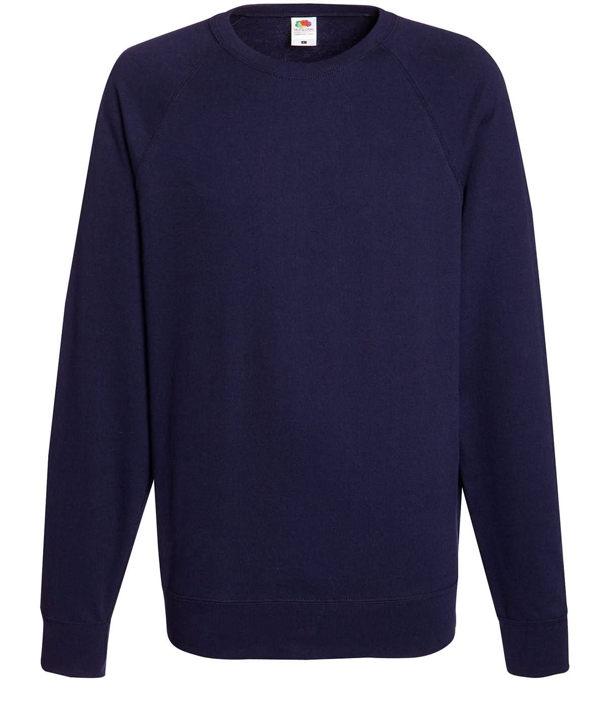 Fruit Of The Loom Lightweight Raglan Sweatshirt 62138 - Deep Navy - Customisable Sweatshirts