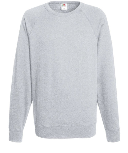 Fruit Of The Loom Lightweight Raglan Sweatshirt 62138 - Heather Grey - Customisable Sweatshirts