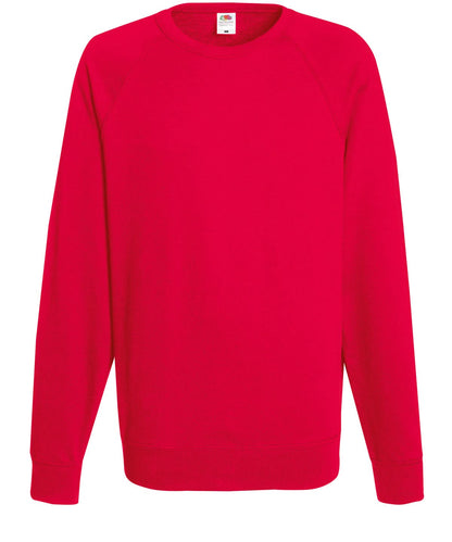 Fruit Of The Loom Lightweight Raglan Sweatshirt 62138 - Red - Customisable Sweatshirts