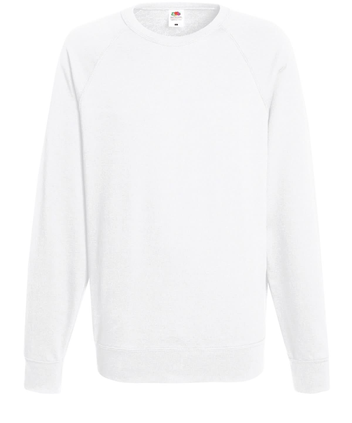 Fruit Of The Loom Lightweight Raglan Sweatshirt 62138 - White - Customisable Sweatshirts