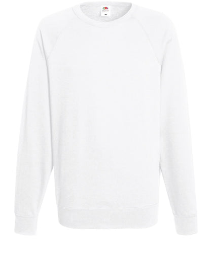 Fruit Of The Loom Lightweight Raglan Sweatshirt 62138 - White - Customisable Sweatshirts