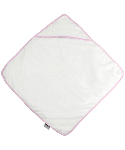 Towel City Babies hooded towel TC036 - White Pink One size - Customisable Towels