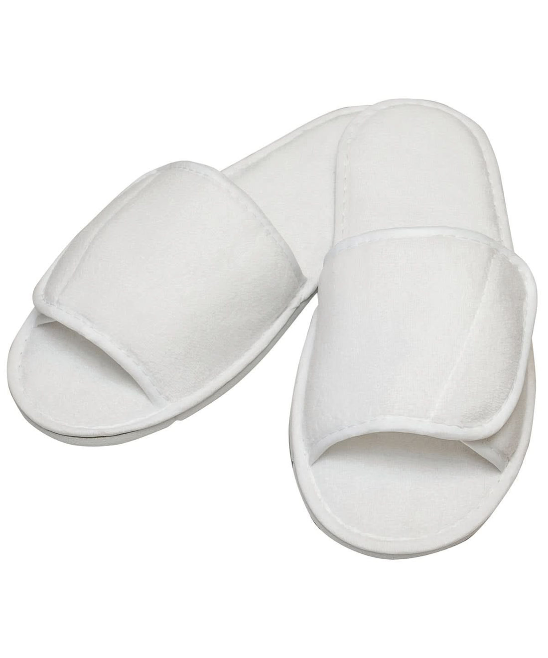 Towel City Open toe slippers with hook and loop strap TC067 - White - Customisable Slippers