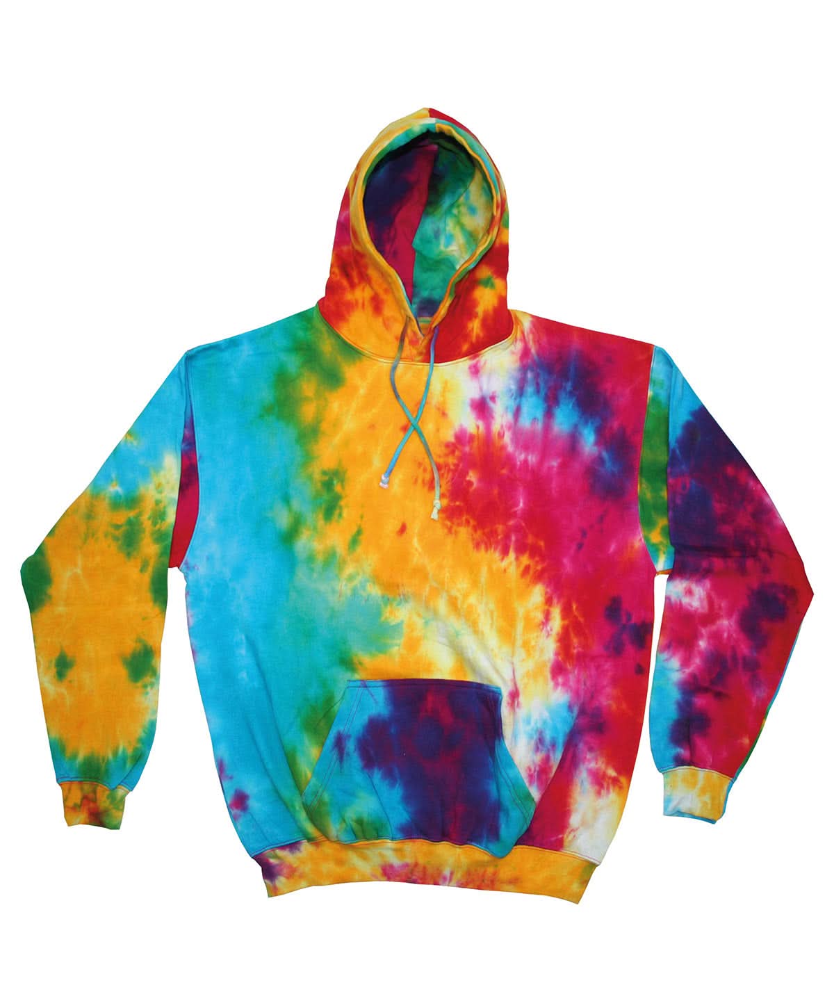 Colortone Rainbow tie dye hoodie TD31M - Multi Rainbow - Customisable Hoodies