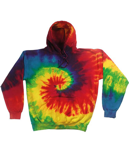 Colortone Rainbow tie dye hoodie TD31M - Rainbow - Customisable Hoodies