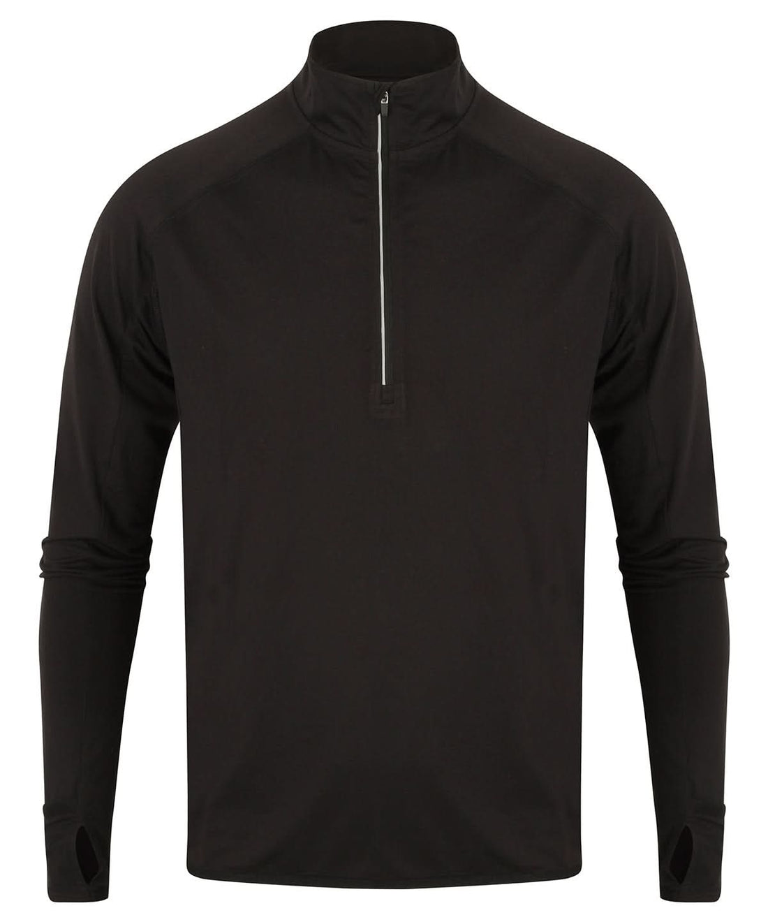 Tombo Long Sleeved Zip Top TL562 - Black - Customisable Sports Overtops
