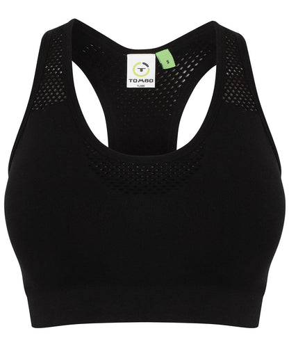Tombo WomenS Seamless Sports Bra TL696 - Black - Customisable Bras