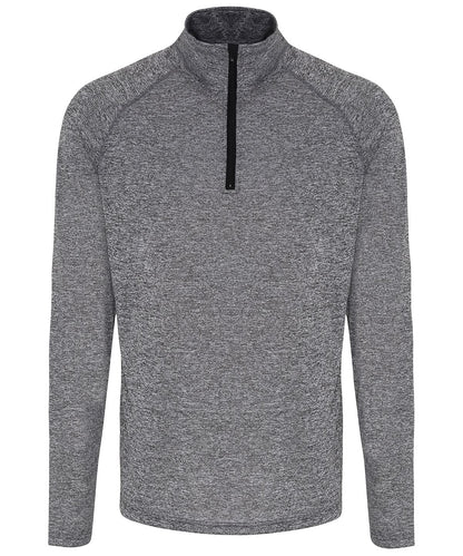 TriDri Tridri Long Sleeve Performance Zip TR110 - Black Melange Black - Customisable Sports Overtops