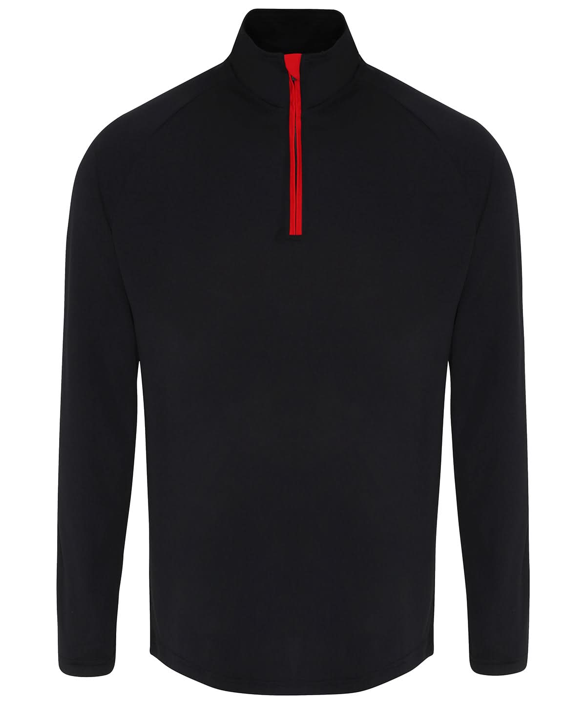 TriDri Tridri Long Sleeve Performance Zip TR110 - Black Red - Customisable Sports Overtops