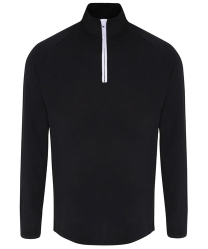 TriDri Tridri Long Sleeve Performance Zip TR110 - Black White - Customisable Sports Overtops