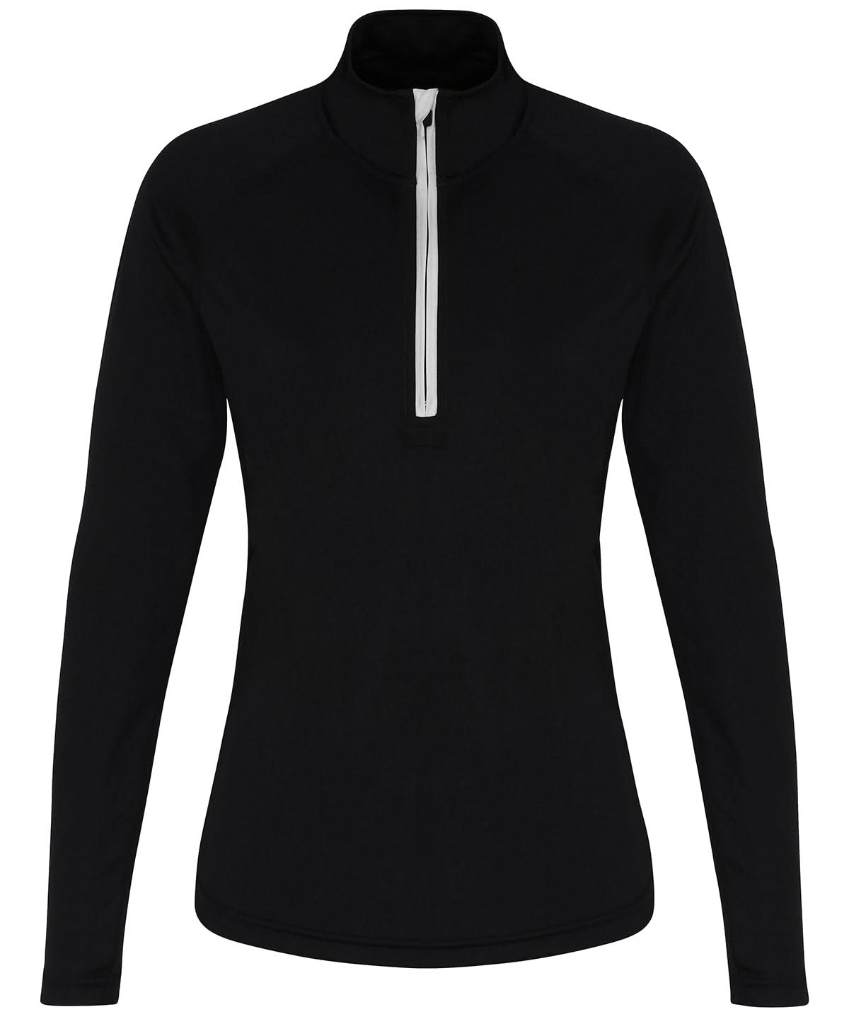 TriDri Tridri WomenS Long Sleeve Performance Zip TR120 - Black White - Customisable Sports Overtops