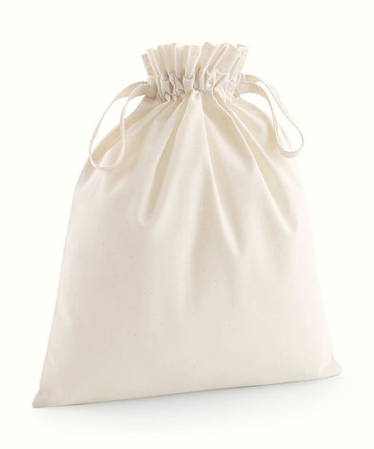 Westford Mill Organic Cotton Drawcord Bag WM118 - Natural - Customisable Bags