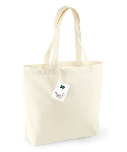 Westford Mill Organic Cotton Shopper WM180 - Natural One size - Customisable Bags