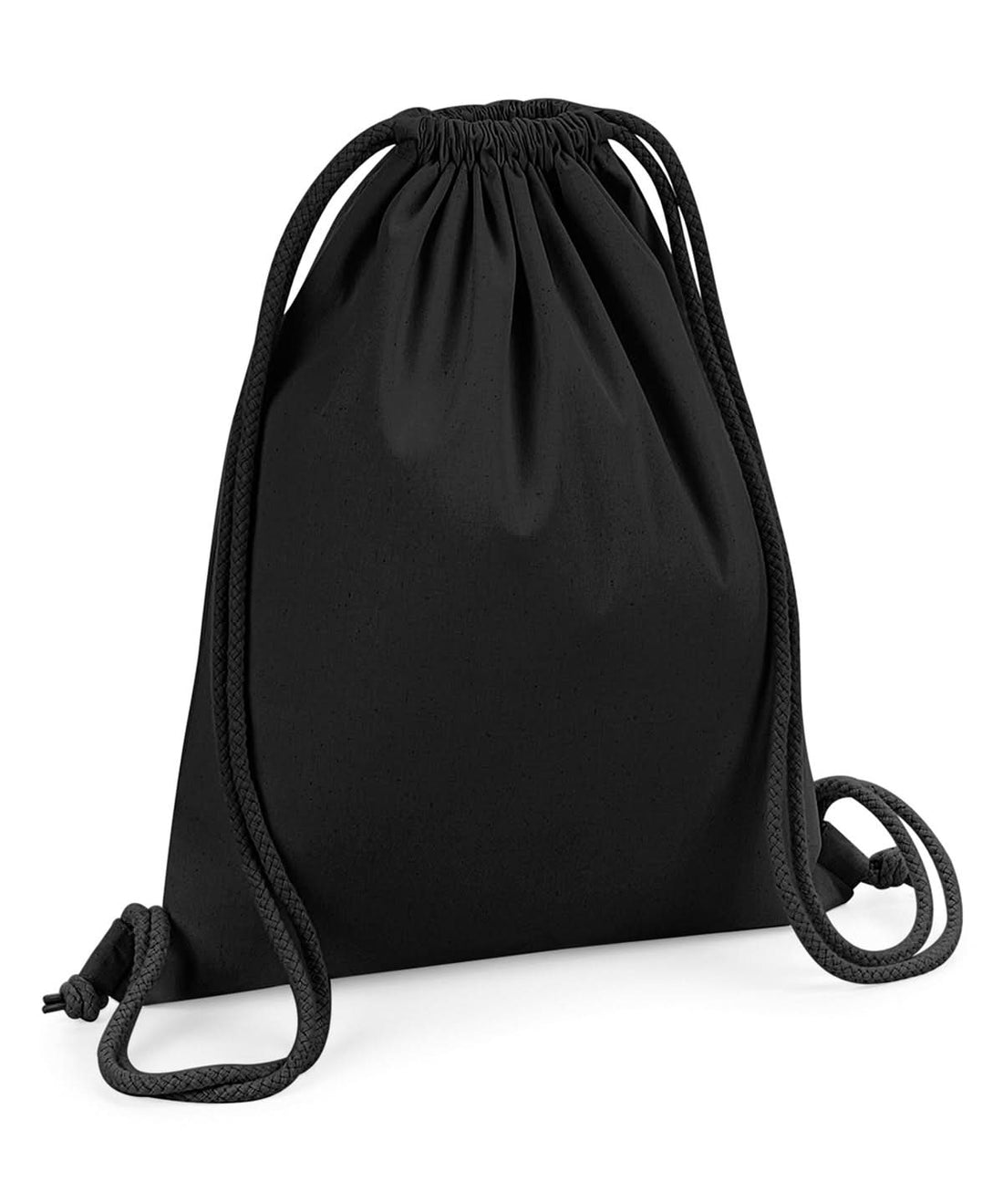 Westford Mill Organic Premium Cotton Gymsac WM260 - Black One Size - Customisable Bags