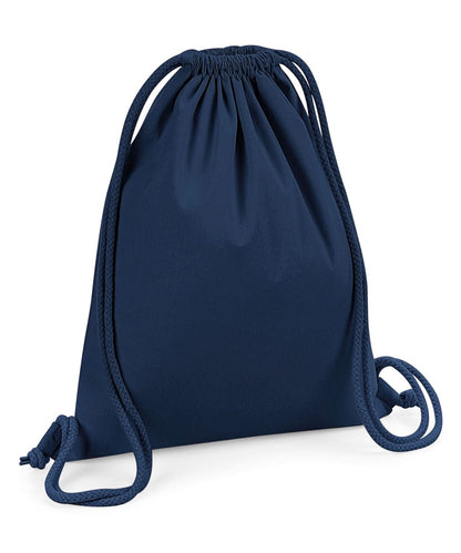 Westford Mill Organic Premium Cotton Gymsac WM260 - French Navy One Size - Customisable Bags